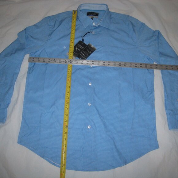 Report Collection Men 360 Movement X4 Stretch Slim Fit Dress Shirt Blue Sz L - Picture 2 of 7